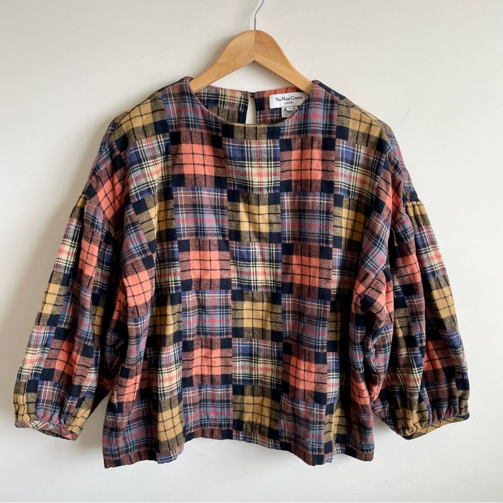 YMC London Darlene Flannel Plaid Top